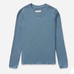 Everlane Long Sleeve Waffle Tee in Slate Blue Sz XS